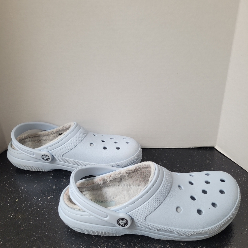 Crocs Light Blue Lined Clogs - Picture 3 of 7